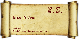 Mata Diána névjegykártya